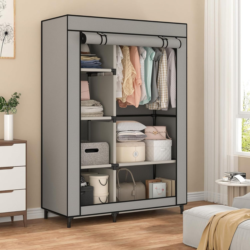 Calmootey Portable Closet Organizer, Space-Saving Storage System for Home