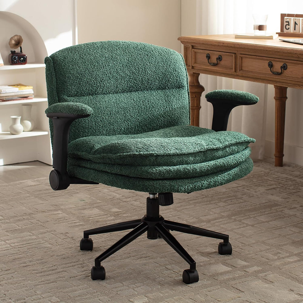 Dowinx Criss Cross Chair with Adjustable Flip-up Arms and Wheels, Comfort Erg...
