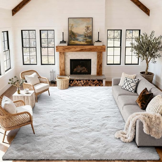 8x10 Ft Extra Large Shag Rugs for Living Room, Ultra Soft Fluffy Furry Area by Cuzwlovita