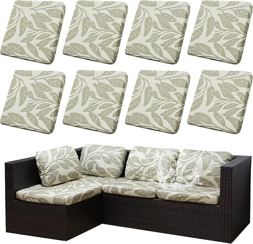 8Pcs Outdoor Cushion Covers, Patio Cushion Covers, Stretch Elastic Slipcovers by dreahoteztil