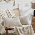 Fancy Homi 2 Packs Neutral Taupe Lumbar Decorative Throw Pillow Covers 16x32 by Fancy+Homi