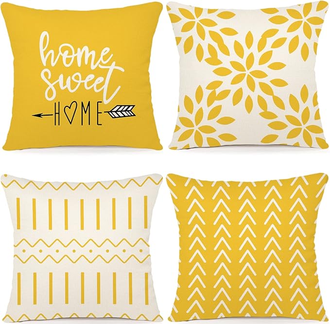 YCOLL Pillow Covers 22x22 Set of 4, Modern Sofa Throw Pillow Cover, Decorative by PillowCoversExpert
