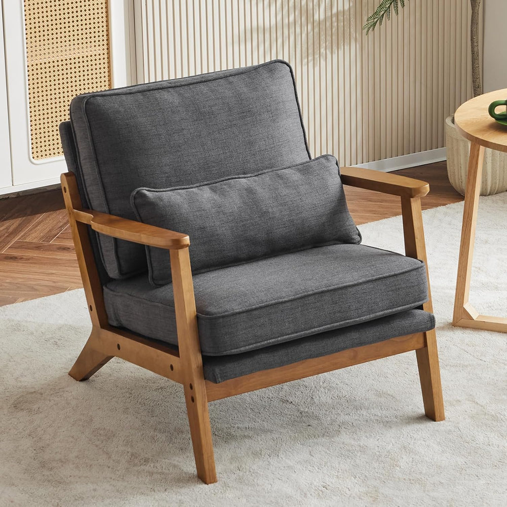 Karl home Mid-Century Lounge Accent Chair, Gray