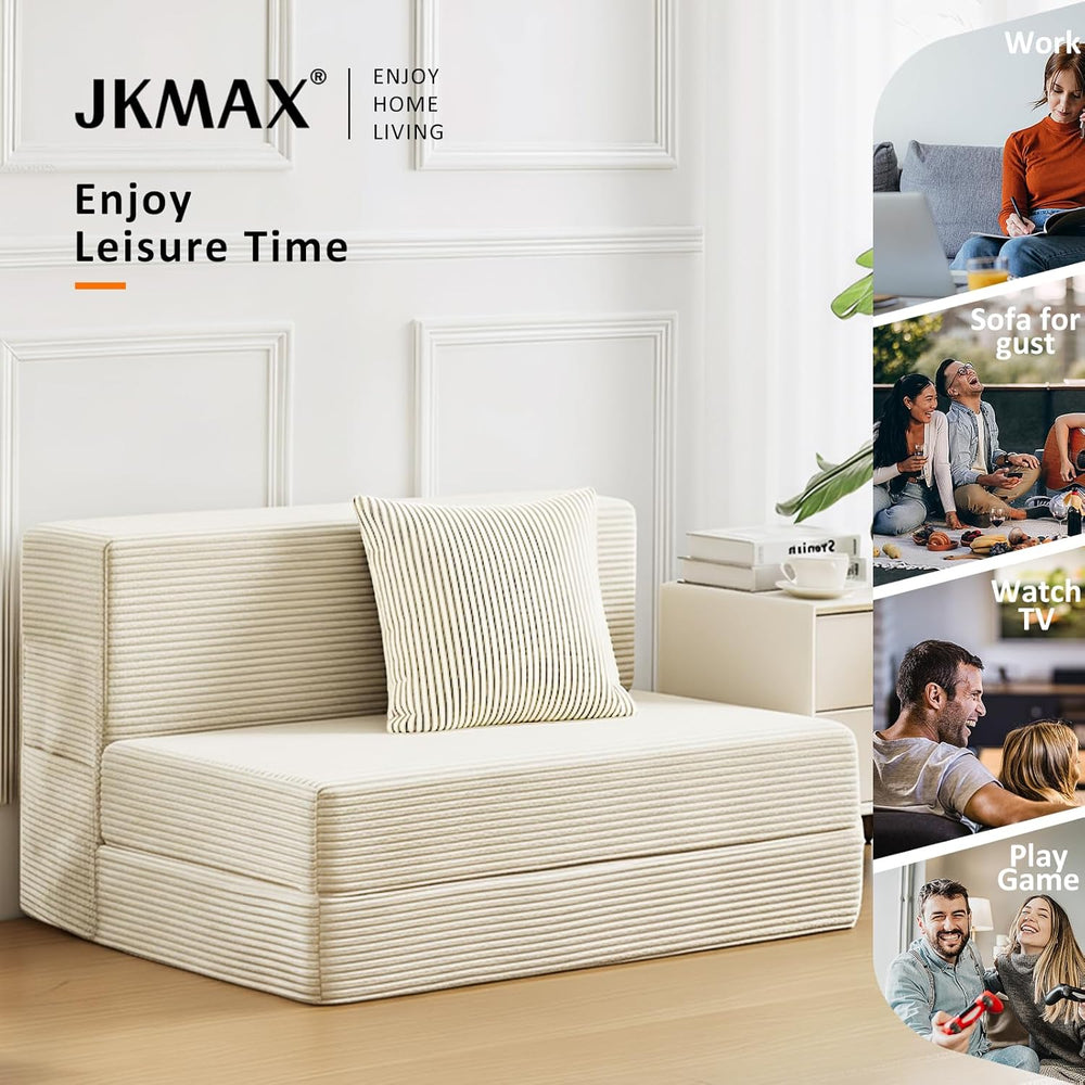 Single Size Folding Sofa Bed - 4 in 1 Convertible Sleeper Chair - High Densit...
