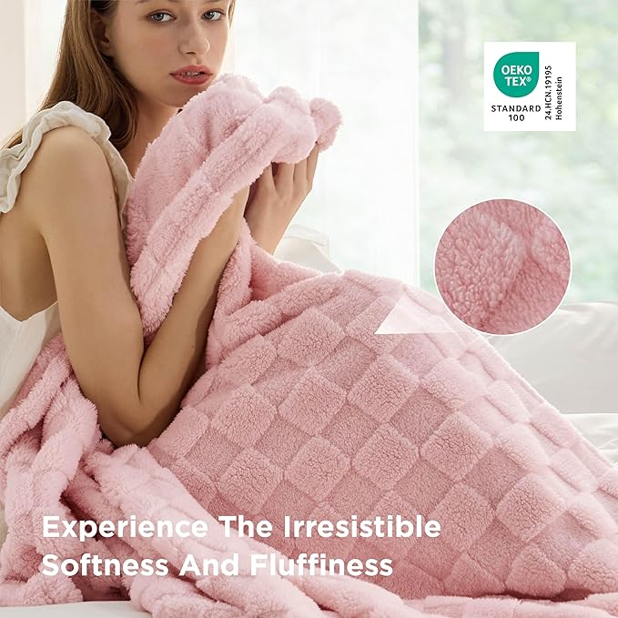 Bedsure GentleSoft Pink Throw Blanket - Image 4