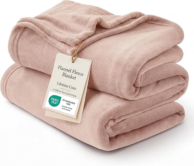 Bedsure GentleSoft Fleece Blanket Twin Size Dusty Pink by BEDSURE