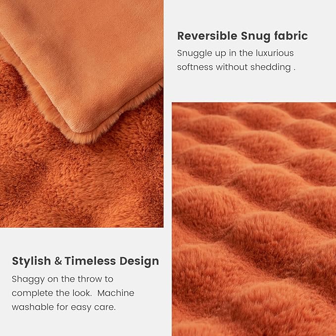 Cozy Bliss Faux Fur Throw Blanket