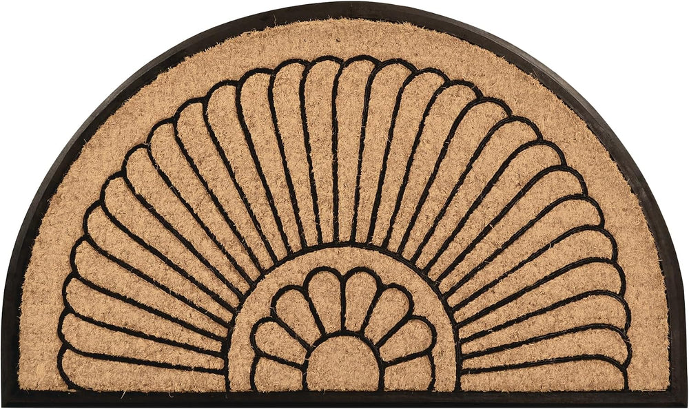 Notrax All Weather Rubber-Backed Natural Coco Coir Half Circle Door Mat