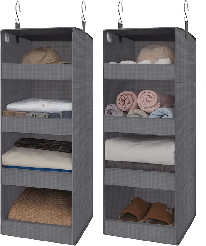 GRANNY SAYS 4-Shelf Hanging Organizer, Closet Hanging Shelves, Closet Hanging by GRANNYSAYS
