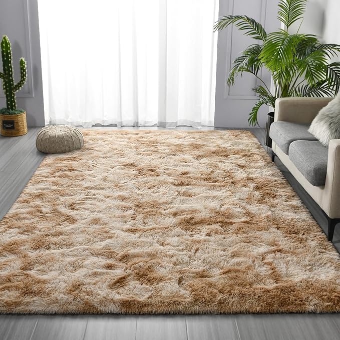 Deerhoo Large Shag Area Rugs 8 x 10, Tie-Dyed Plush Fuzzy Rugs - Image 3