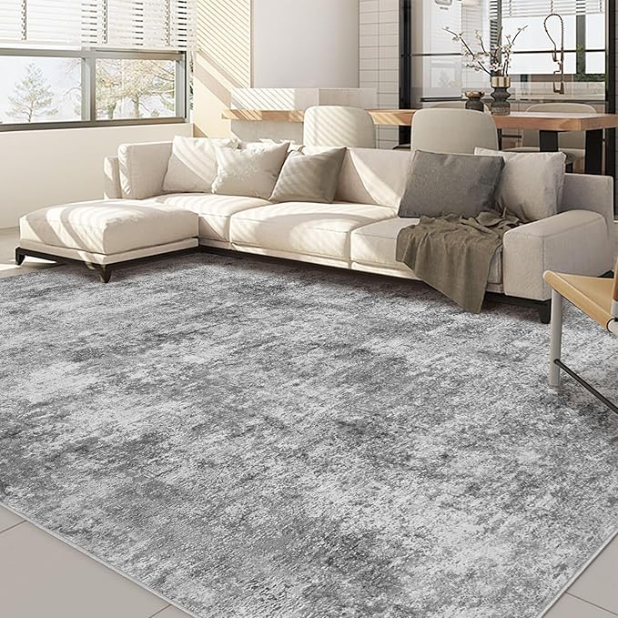 Nakagishi 10x12 Area Rugs Living Room: Washable Abstract Large Neutral Soft Rug by NakagishiAreaRug