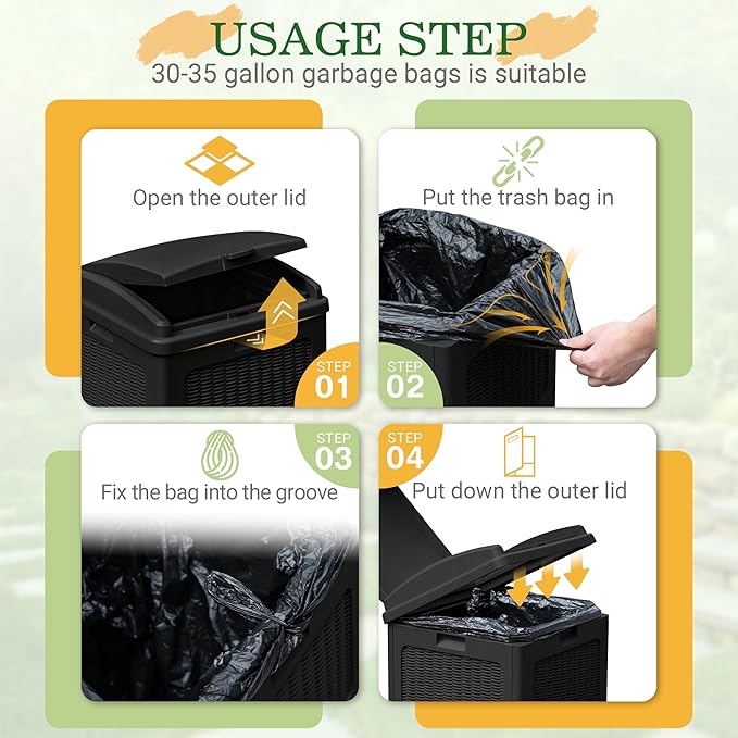 Greesum 33 Gallon Outdoor Trash Can - Image 2