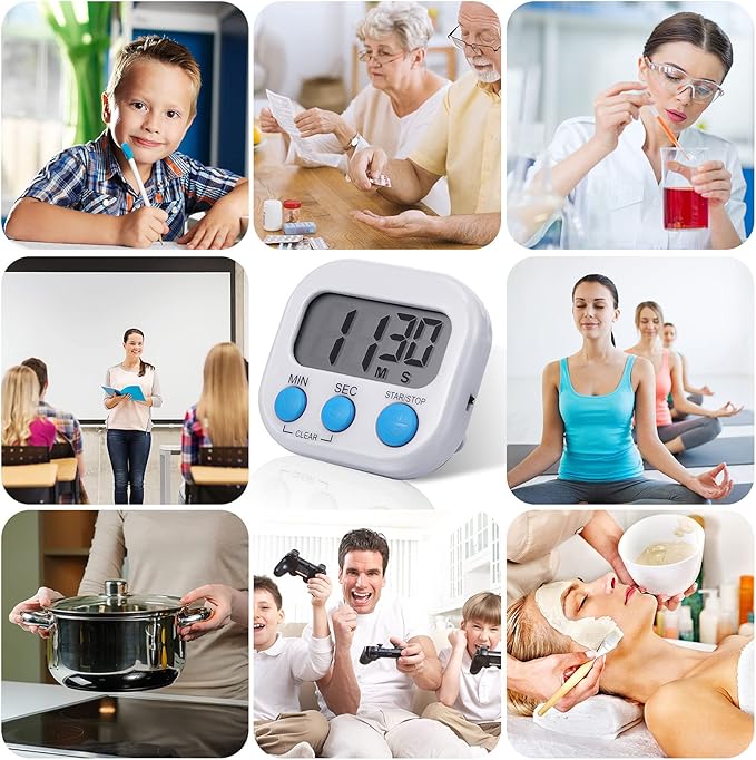 Weewooday 6 Pcs Large Classroom Timers Stopwatch Magnetic Kitchen Digital Timer - Image 3