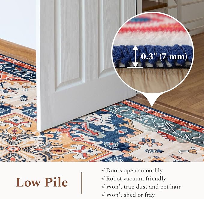 Rugflix 5x7 Area Rug for Living Room, Machine Washable Area Rugs - Image 4