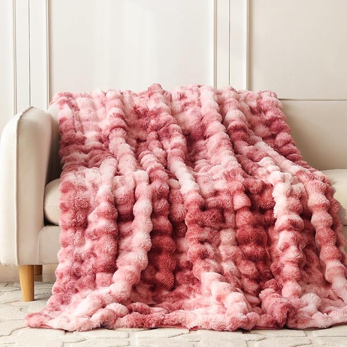 COOVA Faux Fur Throw Blanket for Couch, Cozy Soft and Fuzzy Plush Rabbit Fur - Image 2