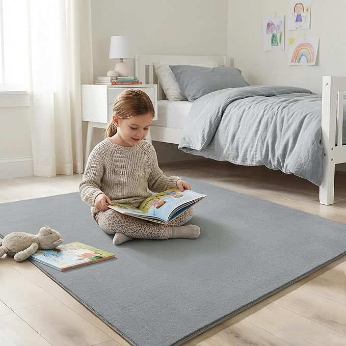 Amearea 5x5 Square Area Rugs for Bedroom Living Room, Modern Grey Thickened - Image 4