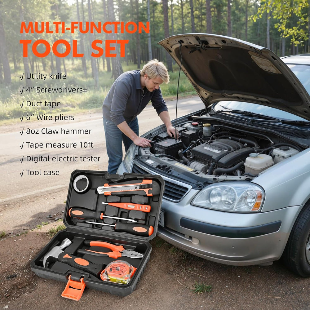 Car Emergency Kit with Portable Air Compressor, First Aid Kit, Jumper Cables,...