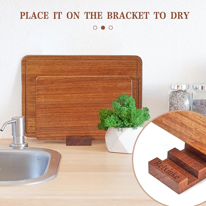 Solid Teak Wood Cutting Board One Piece Non Glued Large Thick Crack Resistant - Image 6