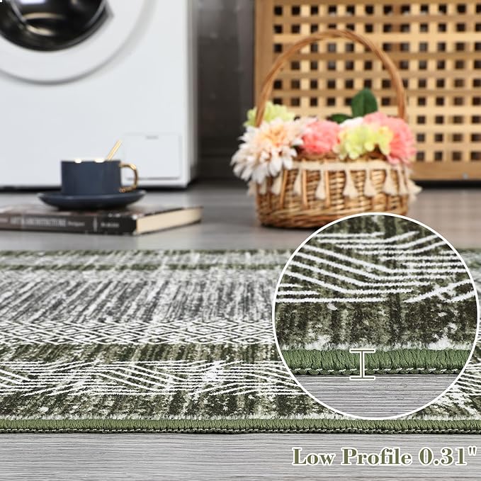 GarveeHome Modern Geometric Area Rug 4x6 Distressed Bordered Washable Non Slip - Image 7