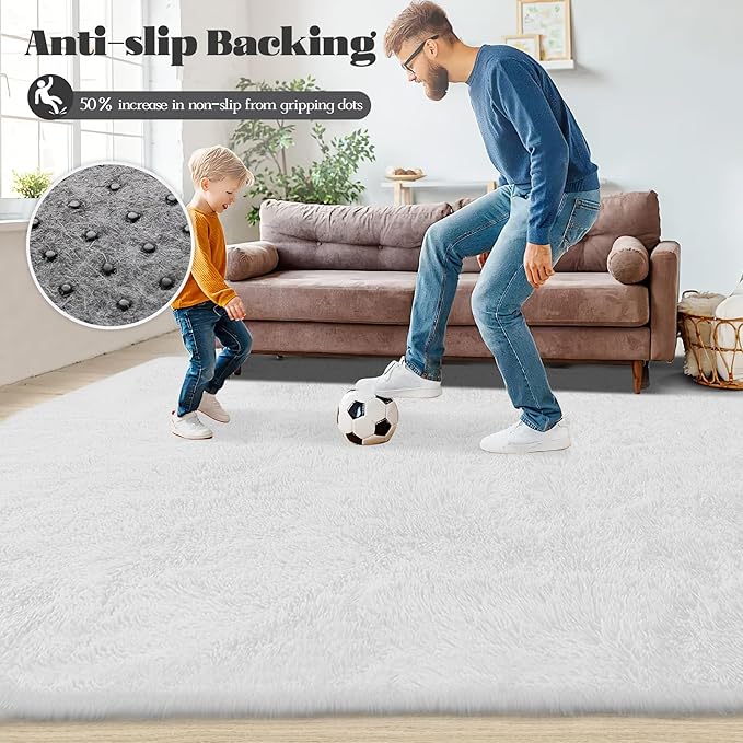 5x8 Area Rug for Living Room: Fluffy Shag Soft Washable Rugs Fuzzy Plush Indoor - Image 8