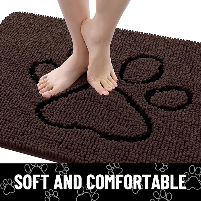 Smiry Dog Door Mat for Muddy Paws, Absorbent Dirt Trapper Non Slip Quick Dry - Image 4