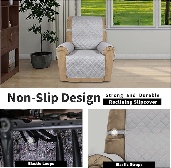 Easy-Going Recliner Chair Slipcover Reversible Sofa Cover Water Resistant Couch - Image 3