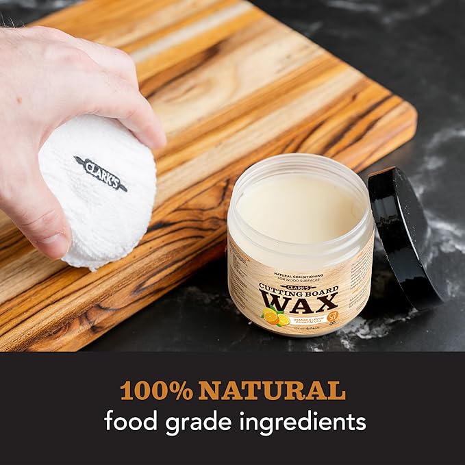 CLARK’S Cutting Board Oil and Wax Kit – Includes Food Grade Mineral Oil - Image 3