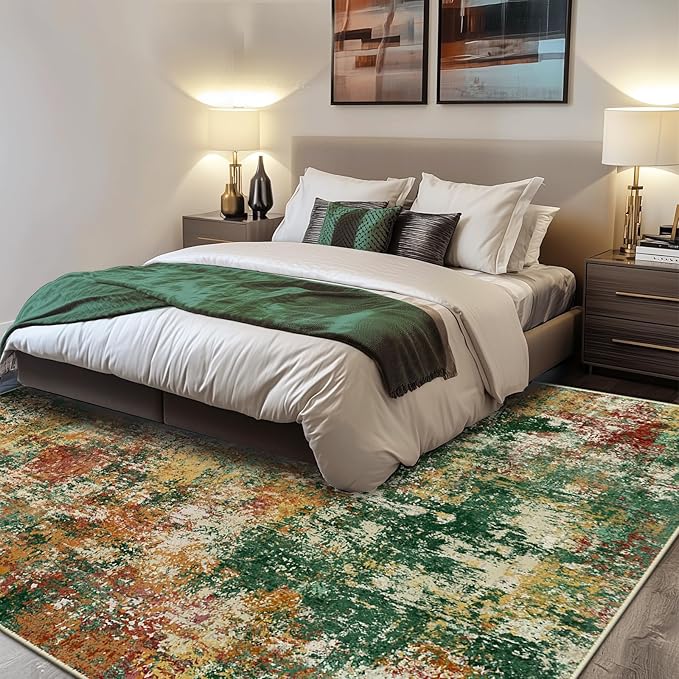 Washable Area Rugs Square 8ft Non-Slip Modern Abstract Soft - Image 6