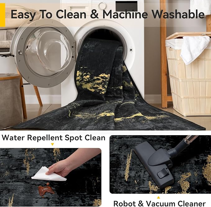 Washable Area Rugs 2x7 Non-Slip Modern Abstract Soft - Image 6