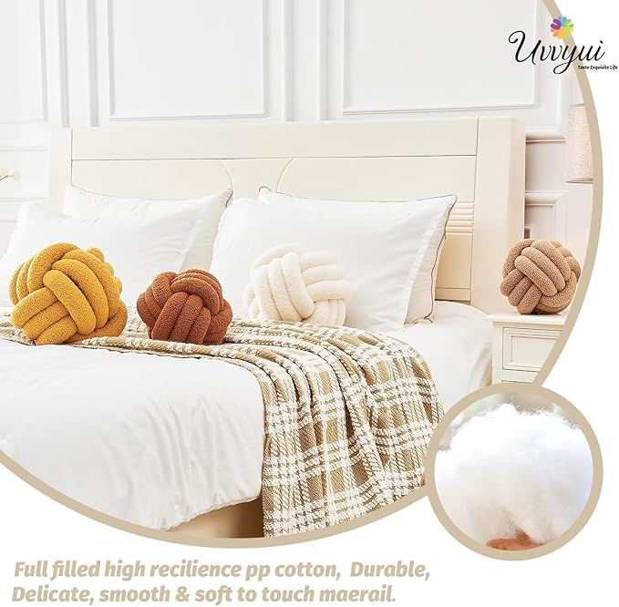 Uvvyui Knot Pillow Ball, Soft Home Decorative Pillows, Round Throw Pillow - Image 2