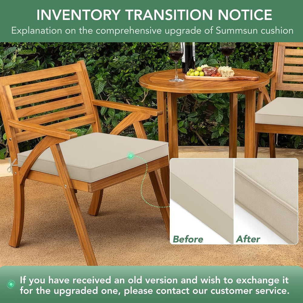 Outdoor Chair Cushions Set of 4: Waterproof & Fade Resistant Deep Seat Cu...
