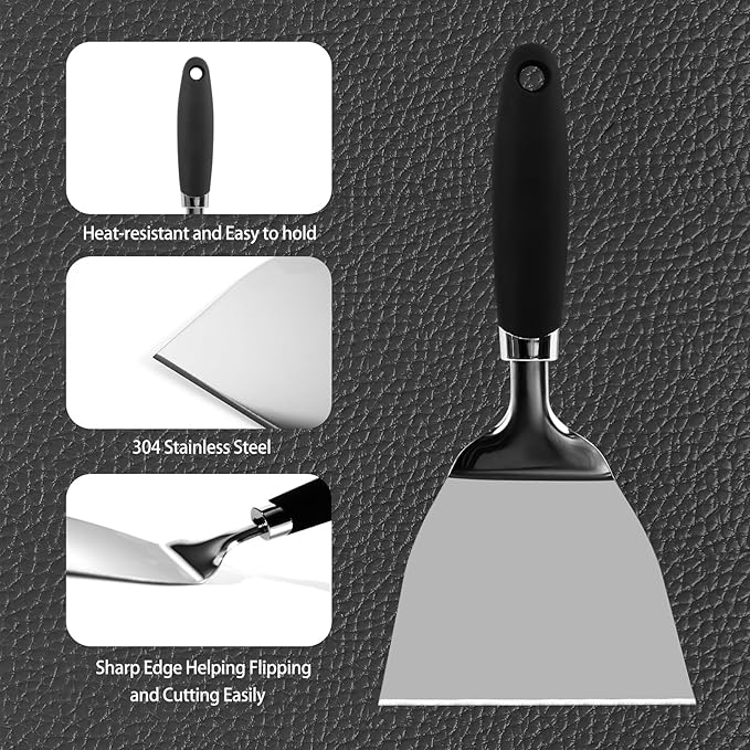 Stainless Steel Spatula Set of 3, Heavy Duty Small Metal Spatula - Image 7