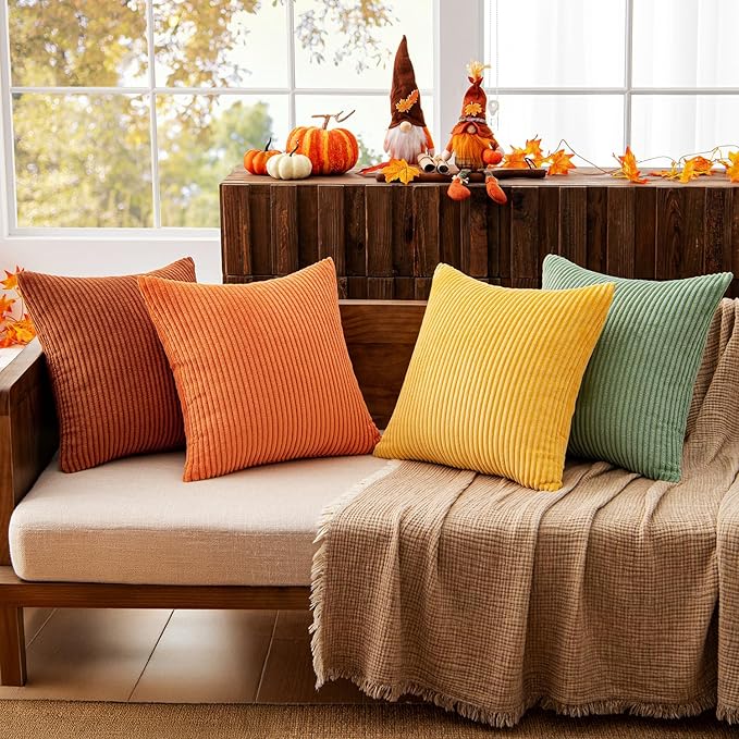 MIULEE Decorative Throw Pillow Covers 24x24 Inch Set of 4, Vibrant Cushion - Image 9