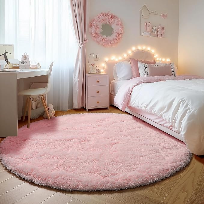 ONASAR Light Pink Round Area Rugs 2ft - Image 4