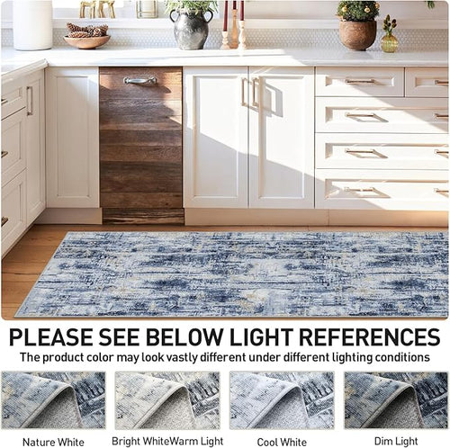 2'6''x8' Runner Rugs Washable Rug: Modern Abstract Hallway Runner Rug Indoor - Image 2