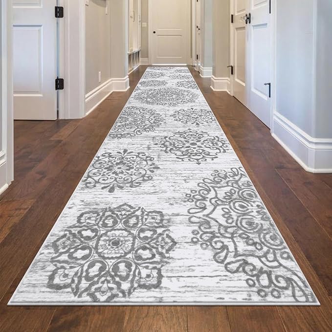 HEBE Hallway Runner Rug 2'8''x14' Washable Vintage Distressed Area Rugs Non - Image 3