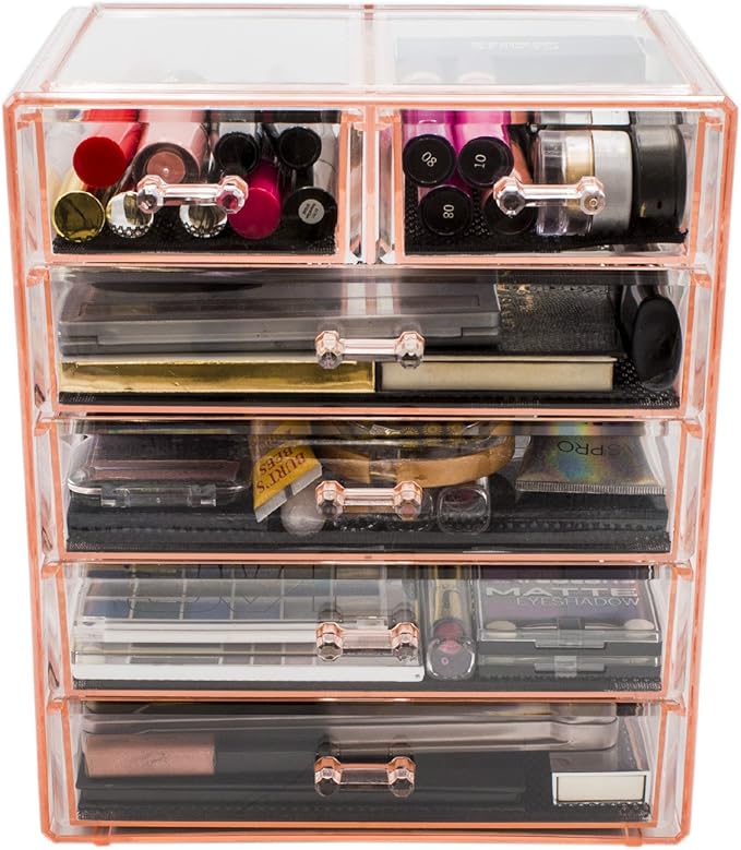 Sorbus Acrylic Makeup Organizer Set, 6-Drawer Vanity & Countertop Cosmetic - Image 9