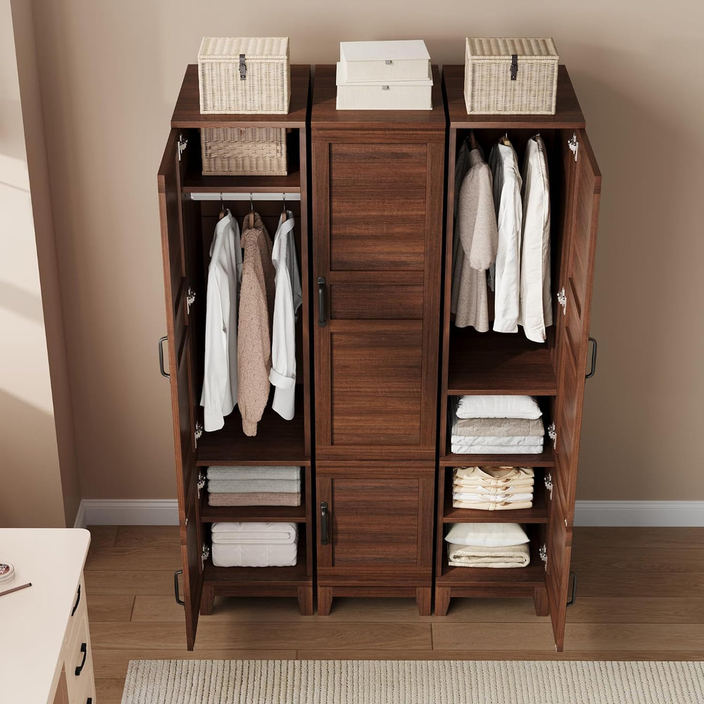 GarveeHome Armoire Wardrobe Closet with 2 Doors, Wooden Wardrobe Cabinet with...