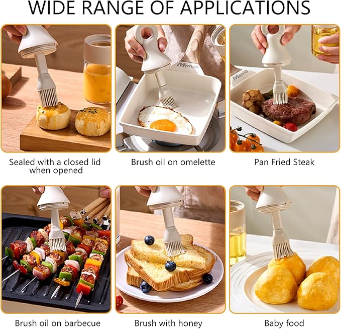 2 in 1 Oil Dispenser Bottle - 150ml/5.07oz Borosilicate Glass Basting Brush - Image 7