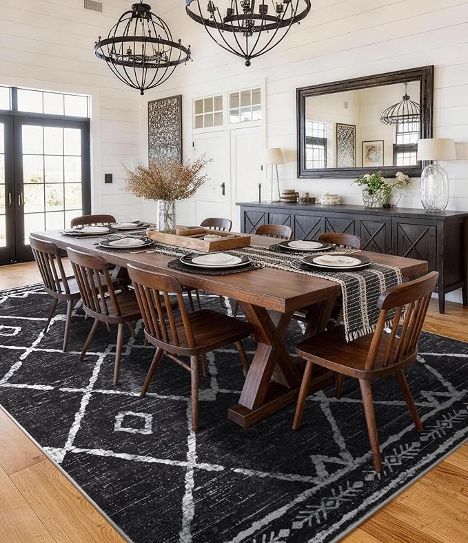 YIHOUSE Moroccan Area Rugs for Living Room 5x7, Western Geometric Soft Low-Pile - Image 8
