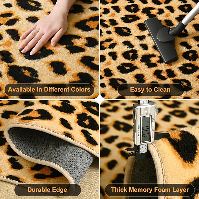 Amearea Soft Leopard Rugs for Bedroom Living Room, 3x5 Modern Cheetah Print - Image 5