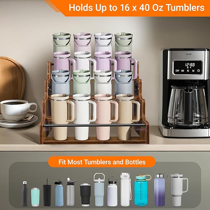 YQBRAO 4-Tier Tiered Liquor Bottle Display Shelf - Image 8