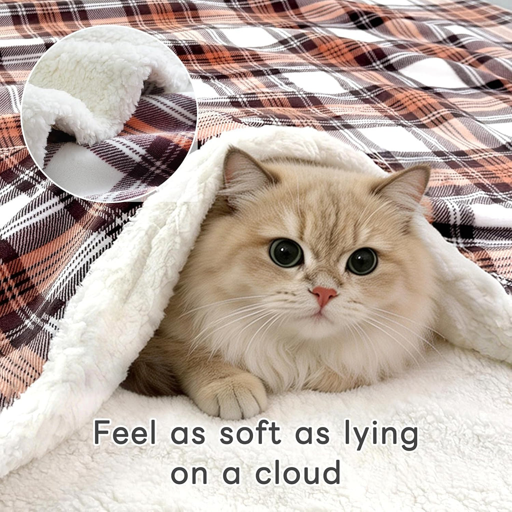 Gracelife Sherpa Fleece Throw Blanket for Couch, Fluffy Plush Warm Fuzzy Blanket for Women and Men, Cozy Thick Soft Twin Blanket for Bed (Orange-2, 80"*90")