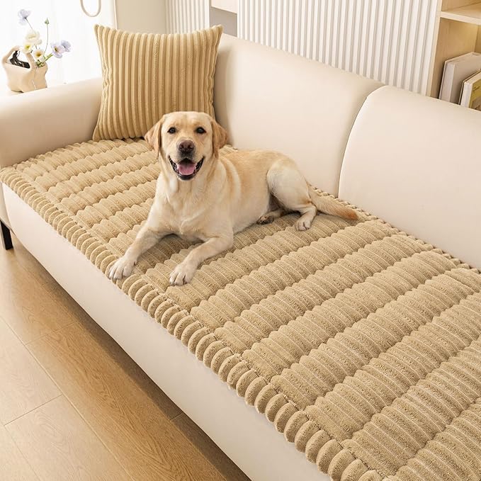 Smiry Couch Cover for Dogs Washable, Non Slip Fuzzy Pet Couch Covers for 3 by Smiry