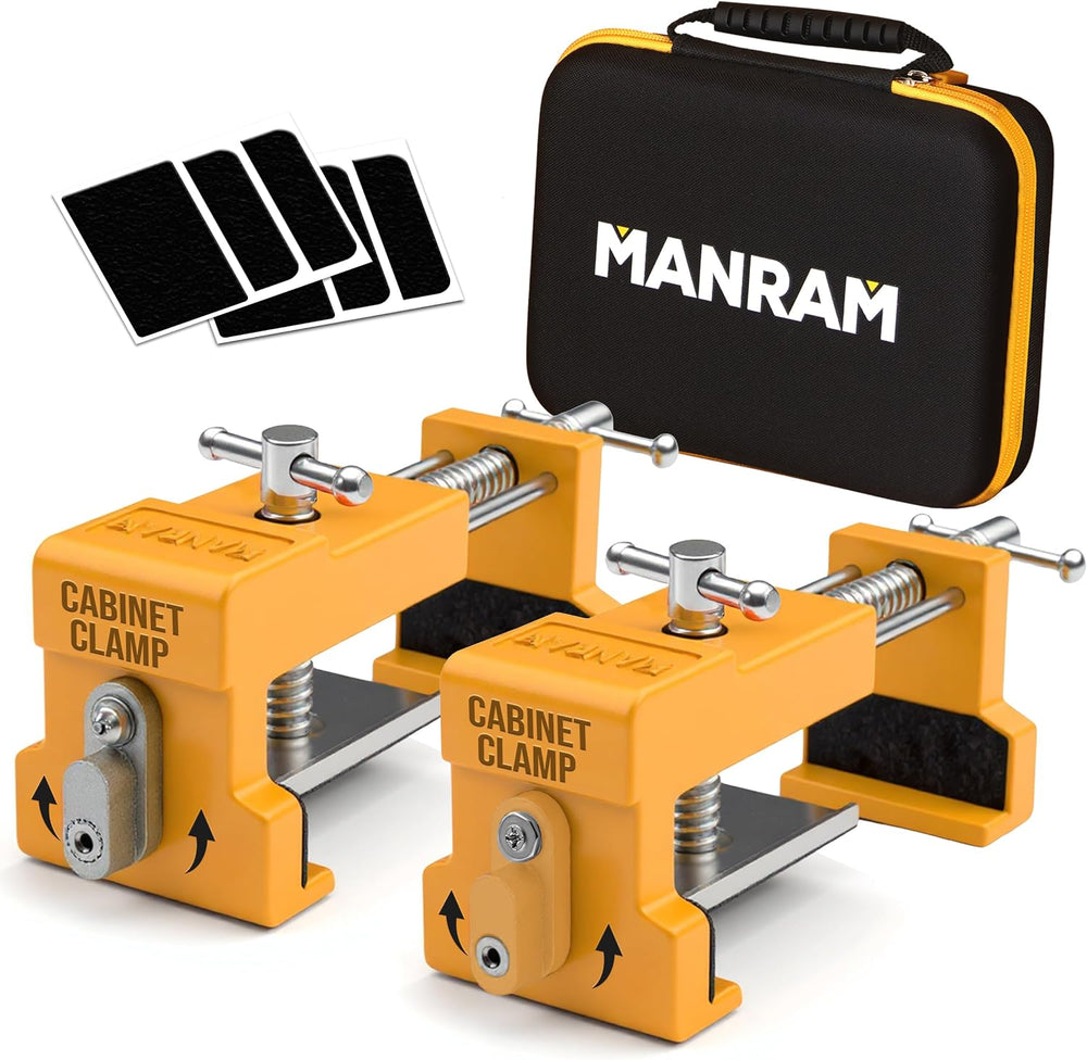 MANRAM Cabinet Clamps 2 Pack, Heavy Duty Cast Steel Face Frame Alignment Tool...