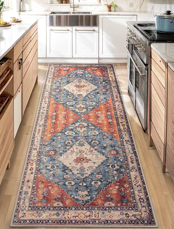 SERISSA Boho Washable Runner Rug, 2x6 Rug Non-Slip Tribal Hallway Kitchen by SERISSAHomeDecorCollection