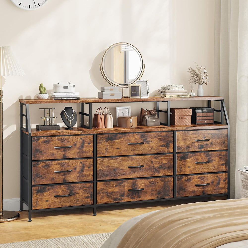 Homkdom Dresser for Bedroom with 9 Fabric Drawers & 55.12" W Display...