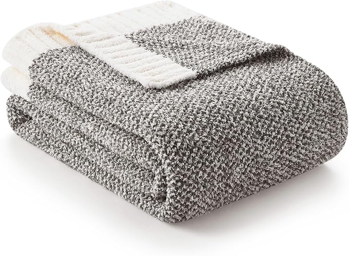 Snuggle Sac Grey Throw, Super Soft Warm Oversized Fuzzy Plush Blanket, Dark Grey by SnuggleSac