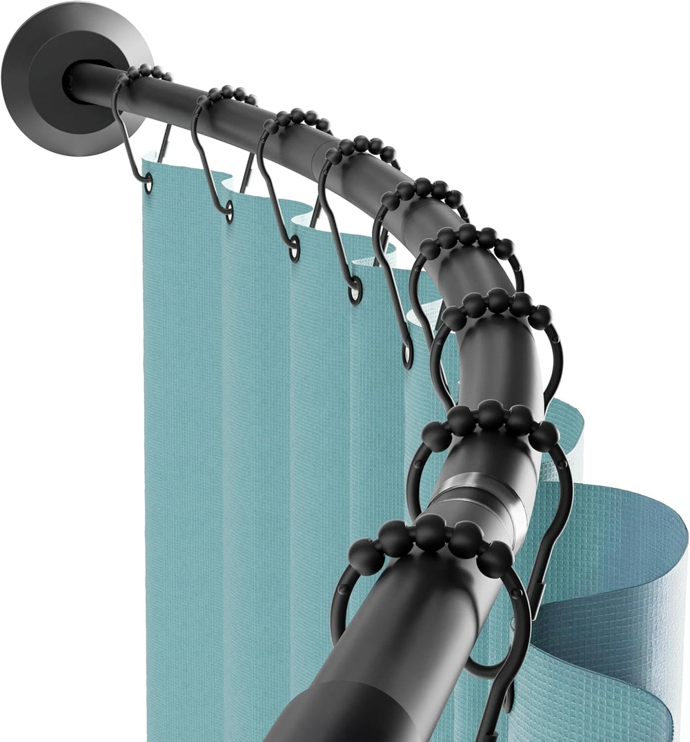 Zenna Home Matte Black, Curved Shower Curtain Rod, Tension or Permanent Mount...