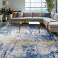 Washable Area Rugs 9'x12' Non-Slip Modern Abstract Soft by RELEANY